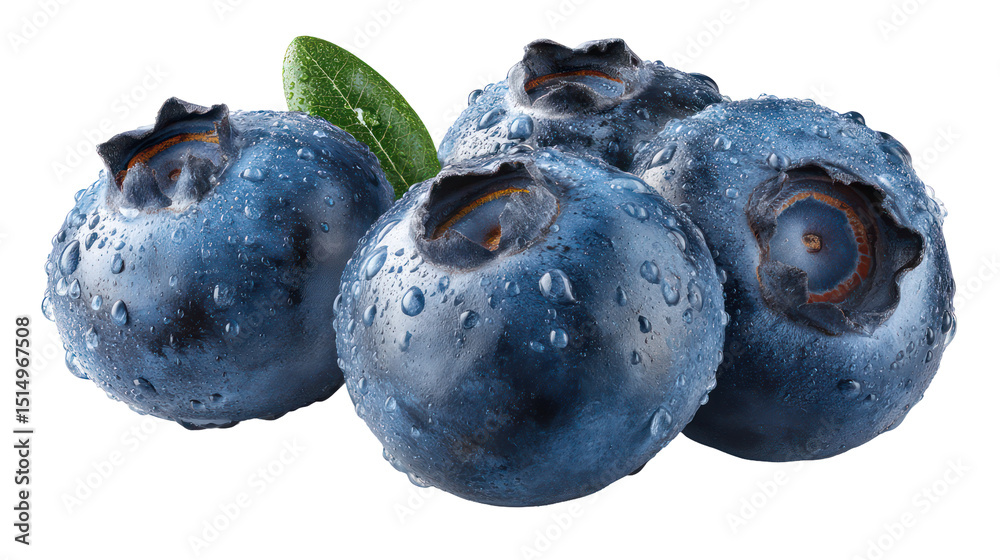 Obraz premium Fresh Blueberry Isolated on Transparent Background