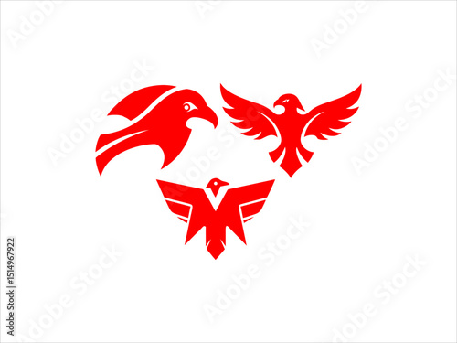 contrasting falcon bird logo facing each other.