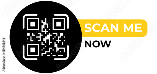 Modern QR Code Scan Me Now Button Graphic