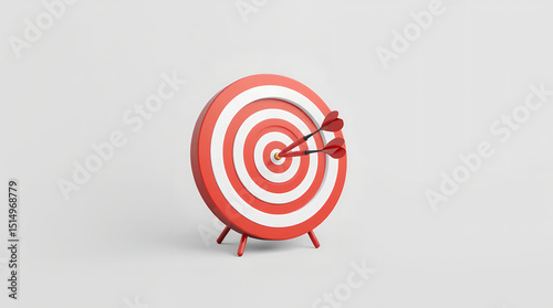 Minimalist 3D Target Board Representing Achievement and Accuracy