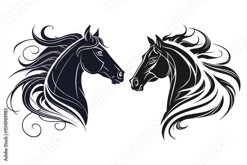 horse silhouette vector