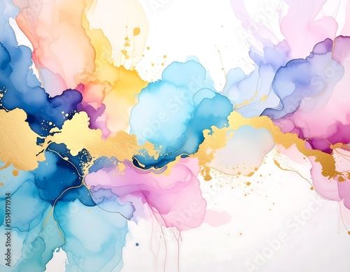 Abstract watercolor swirls