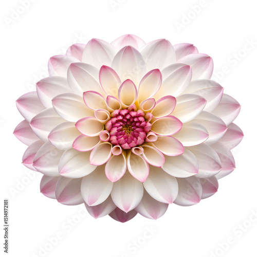 White and pink layered flower illustration isolated on transparent background