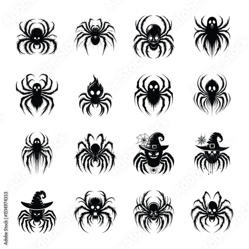 Haunted spider bundle silhouette