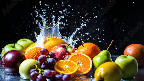 Fresh fruits in water