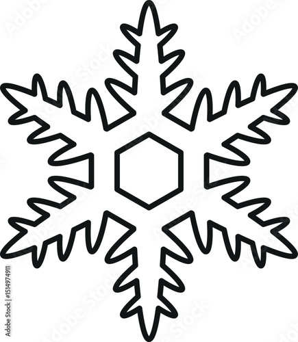 Snowflake black-and-white weather forecast element