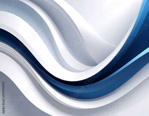 Abstract white and blue waves