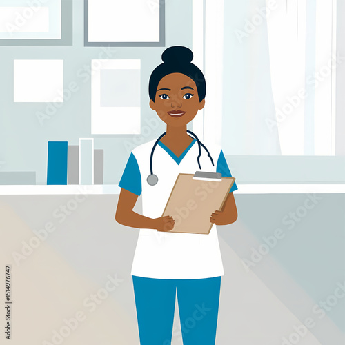Smiling Doctor with Clipboard