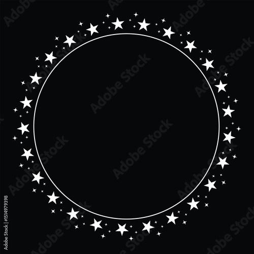 Starry Circle Frame with stars 