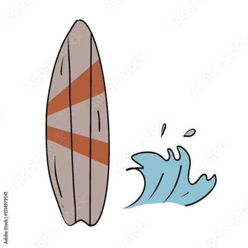 illustration of a surf board
