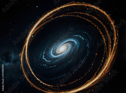 Planetary rings galaxy outer space starlight sparkle milky way