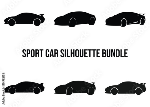 A Dynamic Vector Collection of Modern Sports Car and Supercar Silhouettes for Graphic Design
