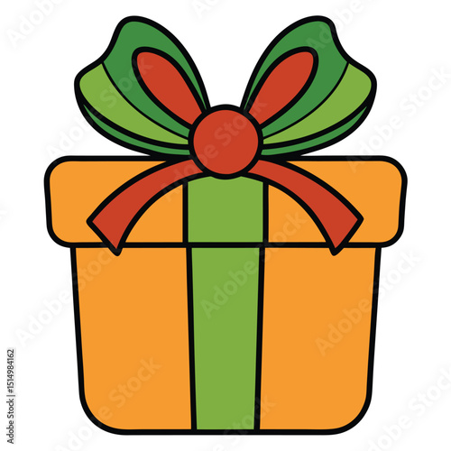 Gift Box flat vector illustration white background