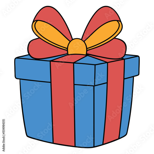 Gift Box flat vector illustration white background