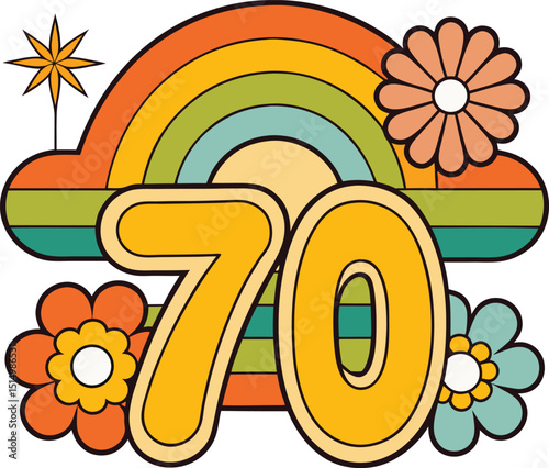 Retro Vintage Style Graphics for T Shirt Designs. Colorful Retro Vintage Style Art for Posters. Retro Vintage Style Illustration in 70s Aesthetic. Classic Retro Vintage Style for Wall Prints