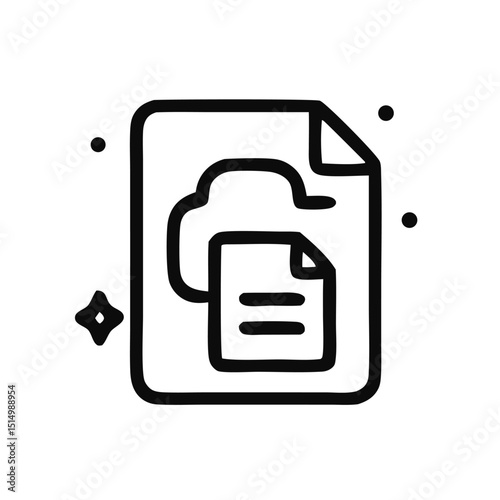 Document with a cloud and a file. Suitable for cloud storage services or online document management concepts. Data organization visuals.
