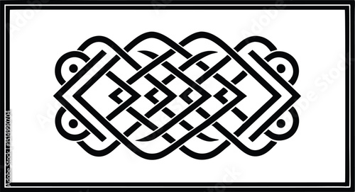 Artistic border vector featuring endless knot moti
