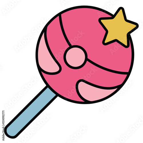 Lollipop flat vector illustration white background