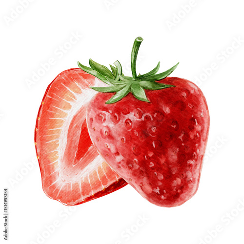 strawberry watercolour illustration