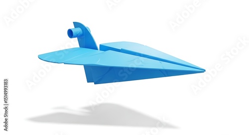 Blue Paper Airplane Toy Flight, Imagination, and Childhood Fun