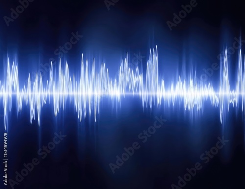 Abstract glowing audio wave