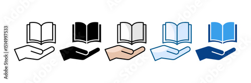 Reference Book Icon Set Multiple Style Collection