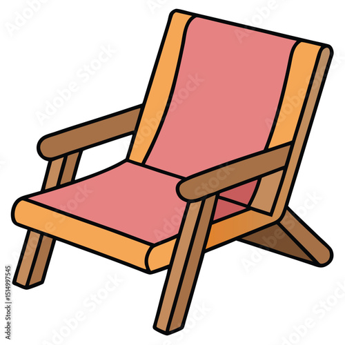 Party Chair flat vector illustration white background