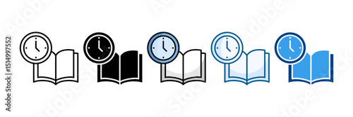 Opening Hours Icon Set Multiple Style Collection