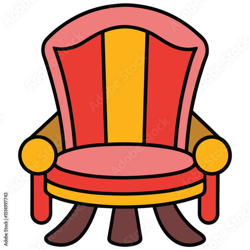 Party Chair flat vector illustration white background
