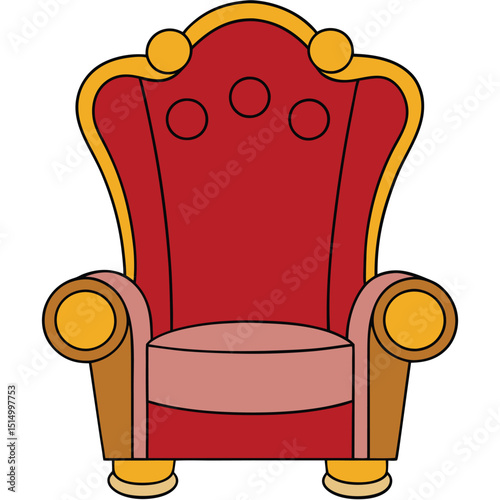 Party Chair flat vector illustration white background