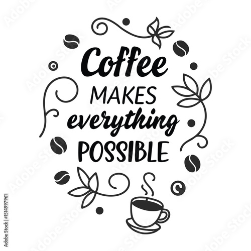 Coffee Shop Wall Art Typography – Inspirational Coffee Quotes