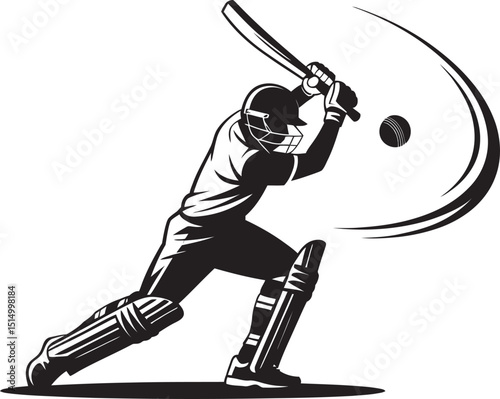 cricket player hitting ball