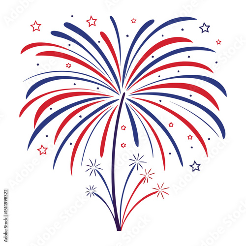 Festive Fireworks Icons – Flat and Line Style Vector
