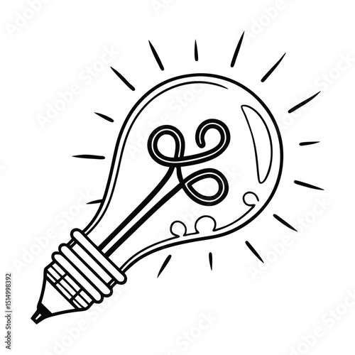 Bright Idea Vector  Light Bulb with Creative Elements