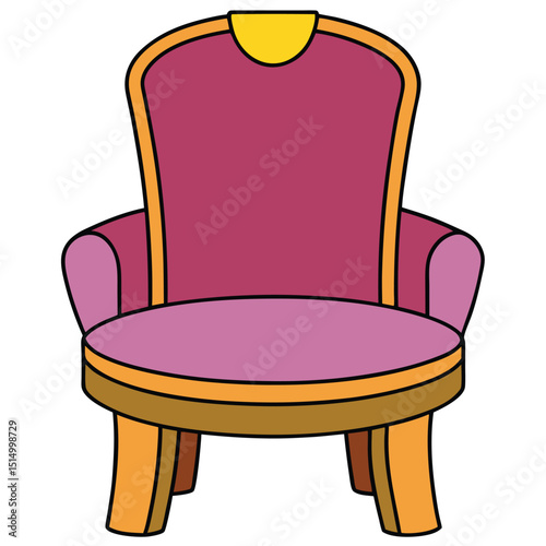 Party Chair flat vector illustration white background
