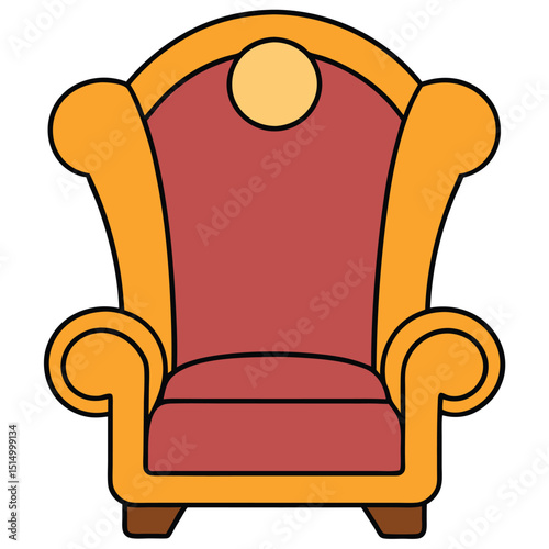 Party Chair flat vector illustration white background