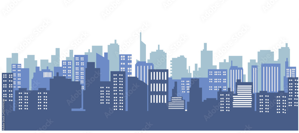 Fototapeta premium cityscape panorama city urban vector illustration