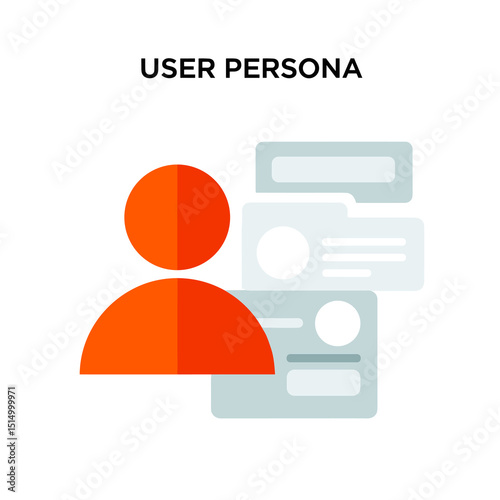 User Persona Representation: A visually engaging depiction of a user persona, illustrated with clean lines and vibrant colors to represent the user's profile, attributes, and context. 