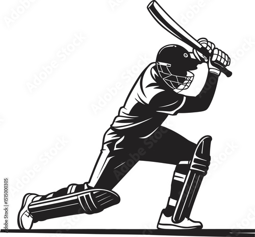 cricket player vector illustration