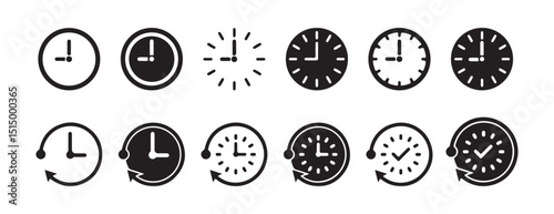 Circular Time Icons Pack – Clocks, Timers, and Stopwatches