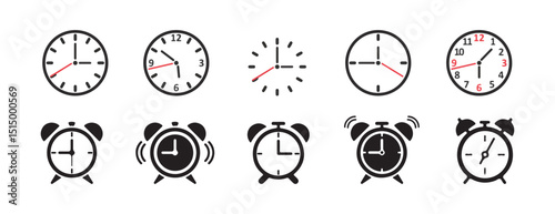 Circular Time Icons Pack – Clocks, Timers, and Stopwatches