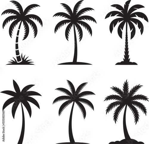 set of palm trees