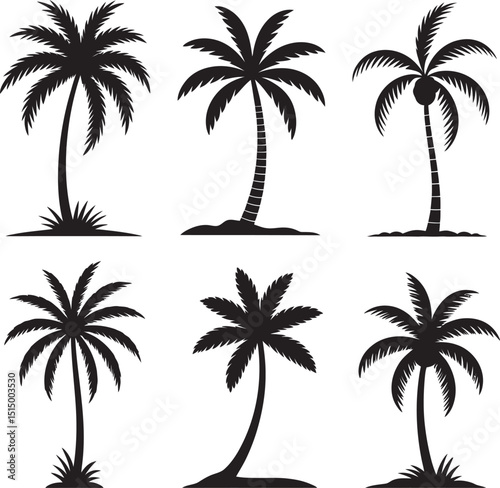 set of palm trees