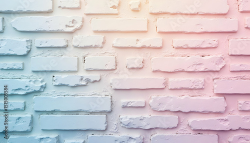 Textured White Brick Wall with Soft Gradient Lighting Pattern
