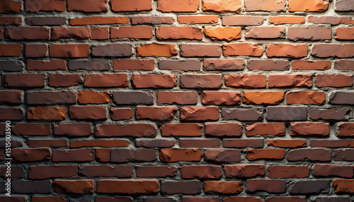 Rustic Orange Brick Wall with Dramatic Lighting Textured Background