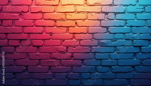 Colorful Brick Wall Texture with Gradient Lighting