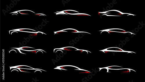 sports car silhouette abstract collection