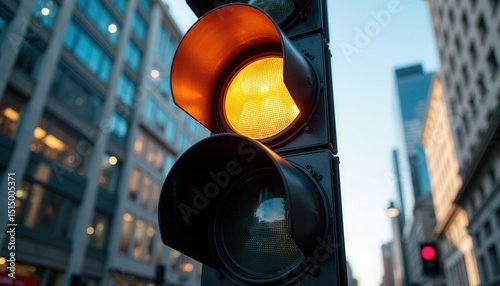Traffic light on city street daytime