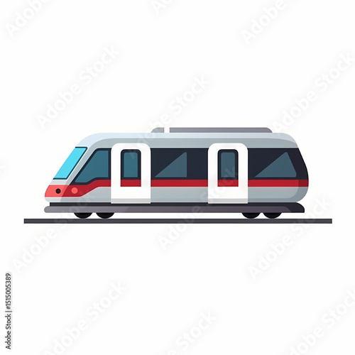 Modern Commuter Train: A sleek, modern commuter train design, perfect for transportation icons, websites, and presentations.