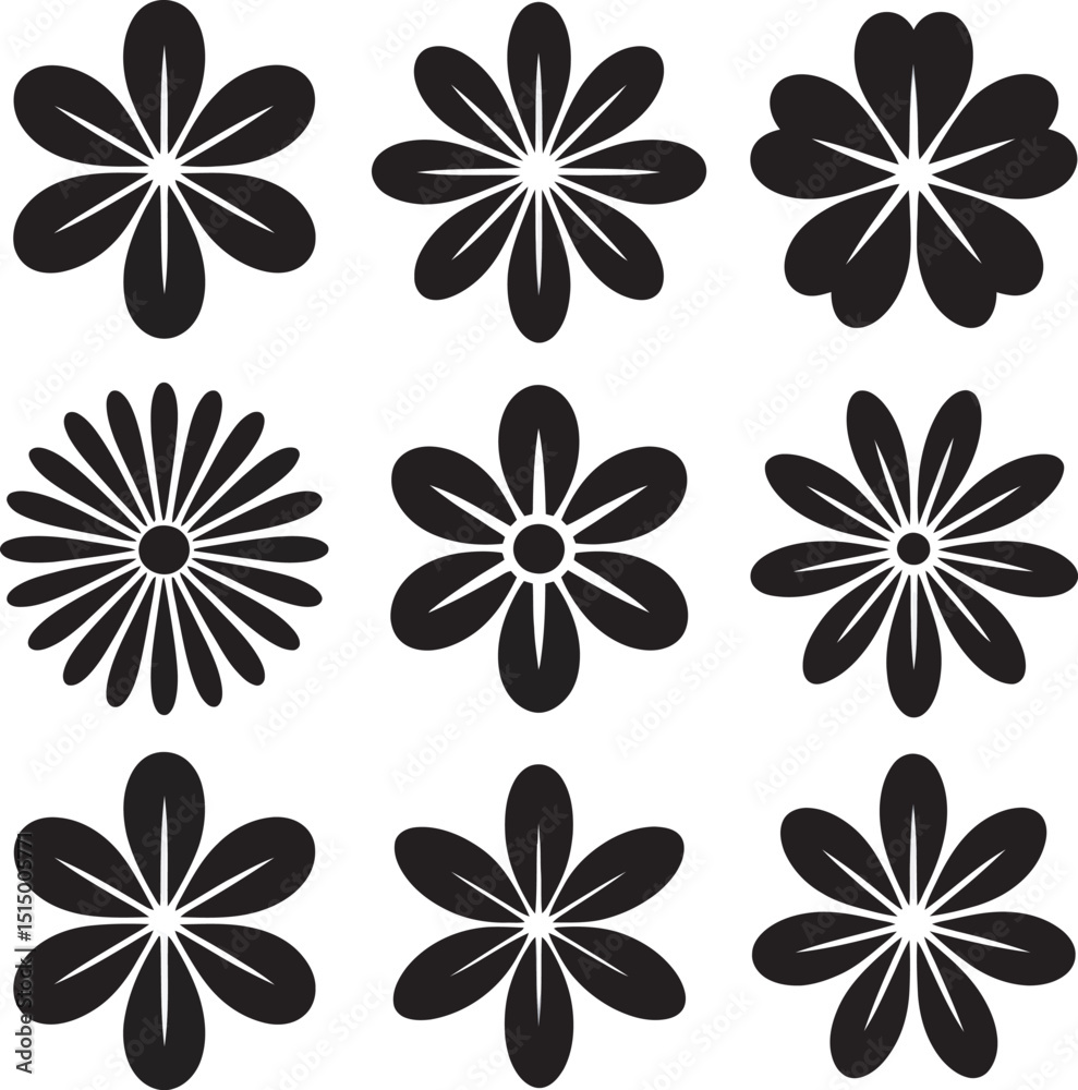 Obraz premium set of flowers vector